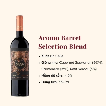 Rượu vang đỏ Aromo Barrel Selection Blend Cabernet Sauvignon, Carmenere, Petit Verdot