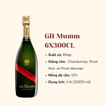 Rượu Champagne Pháp GH Mumm 6X300CL 