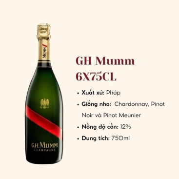 Rượu vang Champagne GH Mumm Pháp 6X75CL