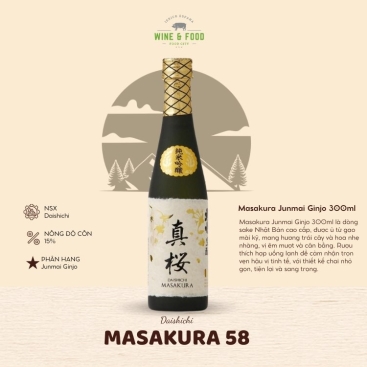 Rượu Sake Daishichi Masakura 58 Junmai Ginjo 300ml 15%