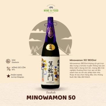 Rượu Sake Daishichi Minowamon Junmai Daiginjo 1800ml 15%