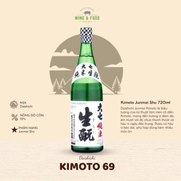 Rượu Sake Daishichi Junmai Kimoto Junmai Shu 720ml 15%