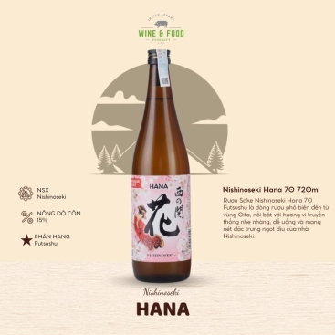 Rượu Sake Nishinoseki Hana 70 Futsushu 720ml 15%