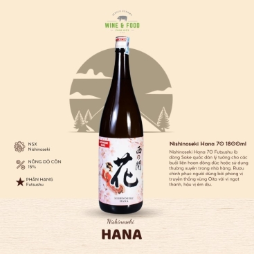 Rượu Sake Nishinoseki Hana 70 Futsushu 1800ml 15%