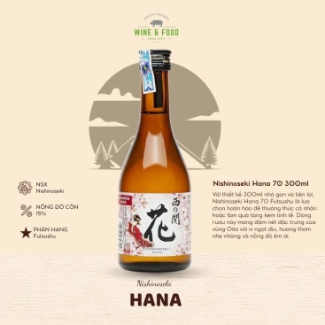 Rượu Sake Nishinoseki Hana 70 Futsushu 300ml 15%