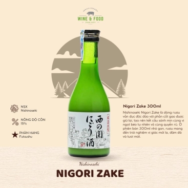 Rượu Sake Nishinoseki Nigori Zake 70 Futsushu 300ml 15%