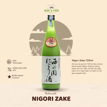 Rượu sake Nishino Seki Nigori Zake 720ml (15%) 