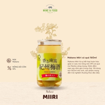 Rượu mơ Nhật Bản Nakano Miiri có quả 160ml 14%