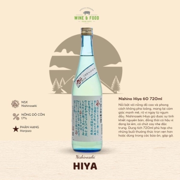 Rượu Sake Nishinoseki Hiya 60 Honjozo 720ml 17.4%