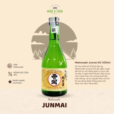 Rượu Sake Nishinoseki Junmai 60 Junmaishu 300ml 15%