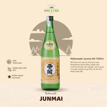 Rượu Sake Nishinoseki Junmai 60 Junmaishu 720ml 15%