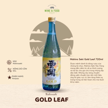 Rượu sake vảy vàng Nishino Seki Gold Leaf 720ml