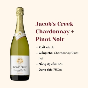 Rượu vang trắng Úc Jacob's Creek Chardonnay + Pinot Noir 6X75CL