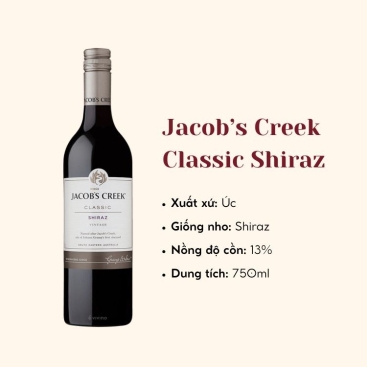 Rượu vang đỏ Jacob's Creek Classic Shiraz 750ml
