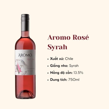 Rượu vang hồng Aromo - Rosé Syrah (13,5%/Vol) 750ml (Chile)