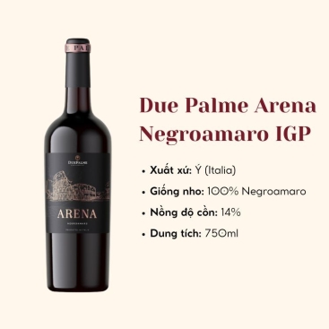 Vang Ý Due Palme Arena Negroamaro IGP