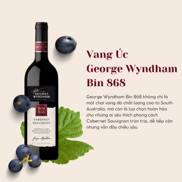 Rượu vang đỏ Úc George Wyndham Bin 868 6X75CL