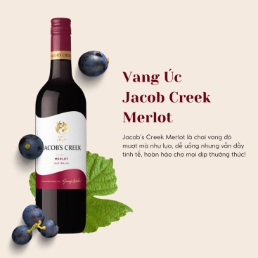 Rượu vang đỏ Úc Jacob Creek Merlot WMS 6X75CL