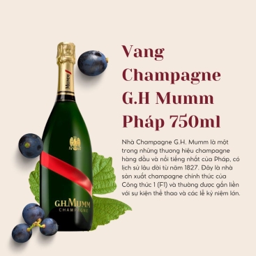 Rượu vang CHAMPAGNE G.H MUMM Pháp 6X75CL