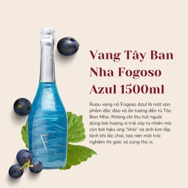 Rượu vang nổ trái cây Fogoso Azul 1500ml (Chai)