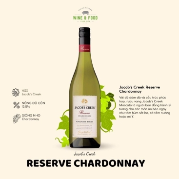 Rượu vang trắng Úc Jacob's Creek Reserve Chardonnay 6X75CL