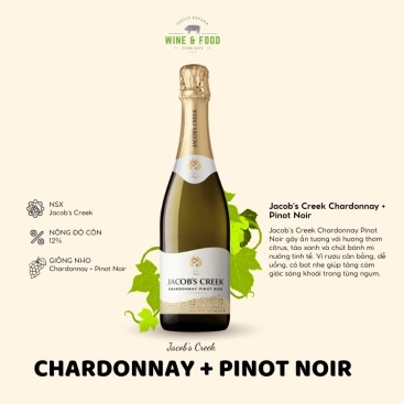 Rượu vang trắng Úc Jacob's Creek Chardonnay + Pinot Noir 6X75CL
