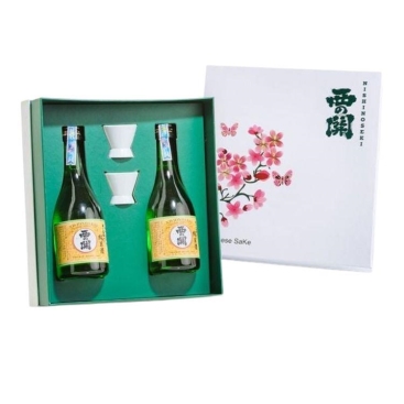Hộp Quà Hoa Anh Đào Rượu Sake Nishino Seki Junmaishu 300ml