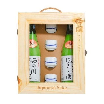 Hộp quà Tết rượu Sake Nishino Seki Nigori Zake - quà Tết rượu Nhật